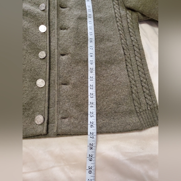 Vintage Litza Wool Green Button Down Cardigan Jacket Womens Medium - Picture 11 of 11